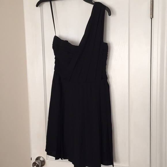 Rachel Roy pleated black one shoulder dress. - Picture 3 of 6
